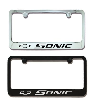 Chevrolet Sonic Bowtie Engraved License Plate Frame