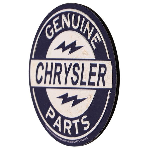 Chrysler Genuine Parts Blue Embossed Tin Sign - Toolbox Magnet