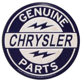 Chrysler Genuine Parts Blue Embossed Tin Decorative Sign - Toolbox Refrigerator Magnet