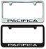 Black Plastic Notched License Plate Frame W/ Chrysler Logo Emblem...