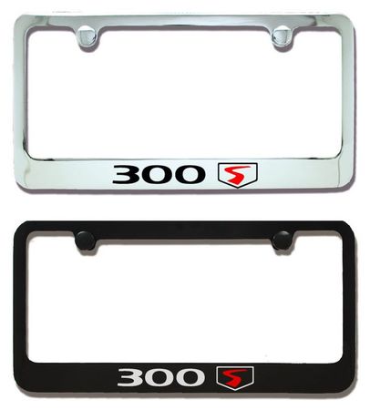Chrysler 300S Racing Badge Red S Emblem Engraved License Plate Frame