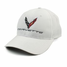Corvette C8 Performance White Hat With Embroided Logos