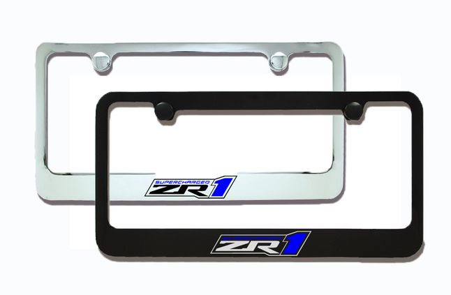Chevrolet Corvette ZR1 Super Charged Engraved License Plate Frame