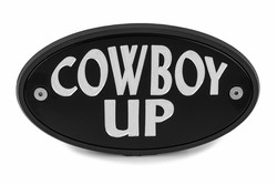 Cowboy Up Black Receiver Hitch Cover