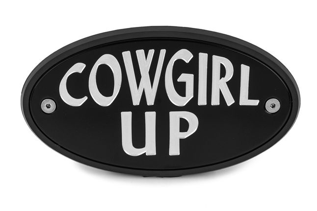 Cowgirl Up Black Receiver Hitch Cover