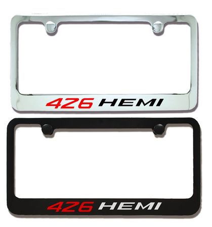 Dodge 426 Hemi Hood Scoop logo Engraved License Plate Frame