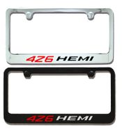 Dodge 426 Hemi Hood Scoop logo Engraved License Plate Frame