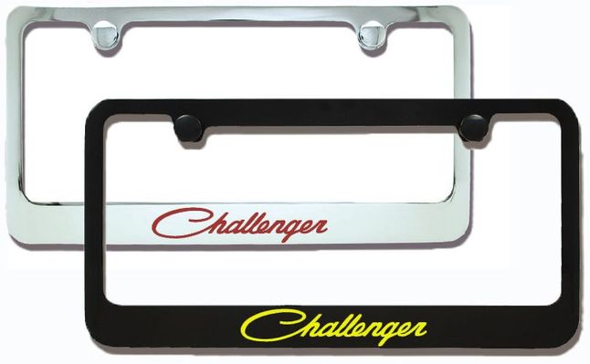 Dodge Challenger Classic Script Engraved License Plate Frame