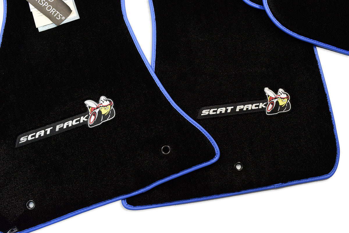 Ultimat By Lloyd Mats Premium 4PC Floor Mats For Dodge Charger Scat Pack - Black W/ Bee Logo