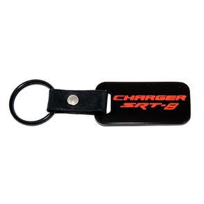 Dodge Charger SRT8 Satin Black Keychain / Fob - Orange Logo