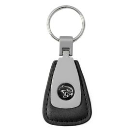 Dodge Hellcat Black Leather Teardrop Keychain / Fob