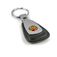 Flames Leather Teardrop Key Chain Fob