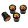 Flames Logo Black Tire Valve Caps