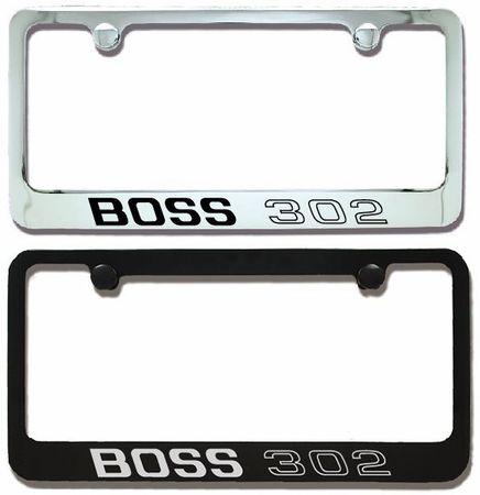 Ford Boss 302 Mustang Engraved License Plate Frame - Custom Colors 1969 1970