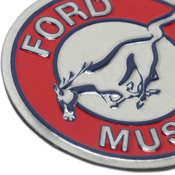 Chrome Fender Emblems For Ford Mustang 2005-2014 - Running Horse Tri Bar Pair
