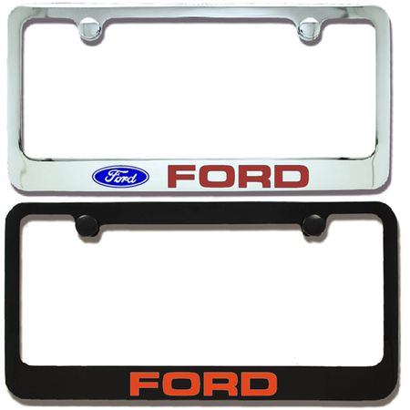 Ford Oval and Lettering Engraved License Plate Frame Custom Colors