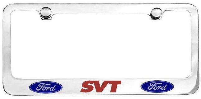 MVP T304 Stainless Steel Black License Plate Frame For Ford SVT - Front Placement