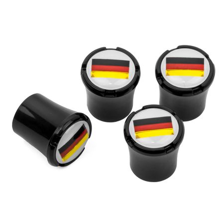 German Flag - Logo Black Tire Valve Caps