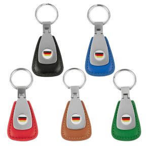 German Flag Leather Teardrop Fob