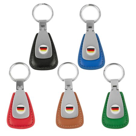 German Flag Leather Teardrop Fob