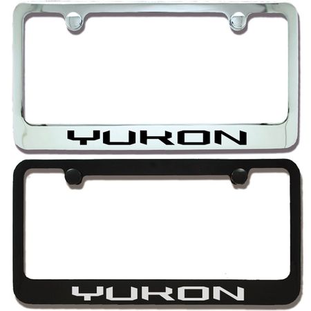 GMC Yukon Engraved License Plate Frame - Custom Finish and Logo Colors