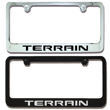 GMC Terrain Engraved License Plate Frame - Custom Finish and Logo Colors