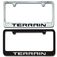 GMC Terrain Engraved License Plate Frame - Custom Finish and Logo Colors