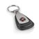 Hash Racing Stripes Leather Teardrop Key Chain Fob