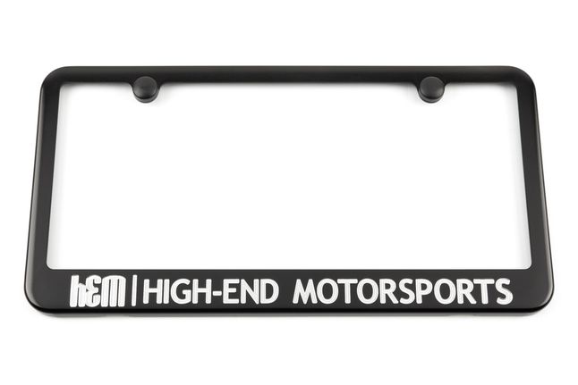 High-End Motorsports Black License Plate Frame