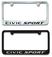 Honda Civic Sport Engraved License Plate Frame
