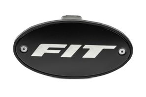 Honda Fit Black Hitch Cover - Silver Logo