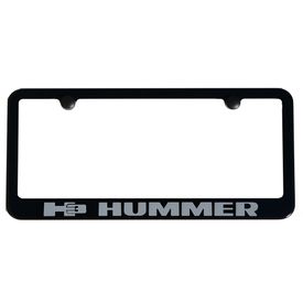 Hummer H3 Satin-Black License Plate Frame Grey