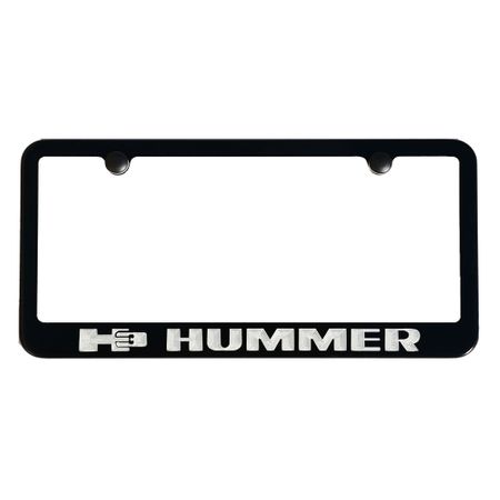 Hummer H3 Satin-Black License Plate Frame Silver