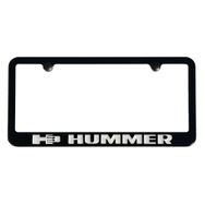 Hummer H3 Satin-Black License Plate Frame Silver