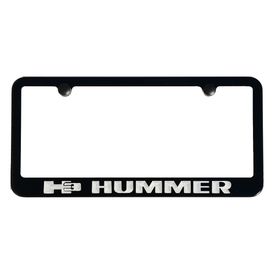 Hummer H3 Satin-Black License Plate Frame Silver