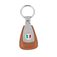 Italian Flag Leather Teardrop Key Chain Fob