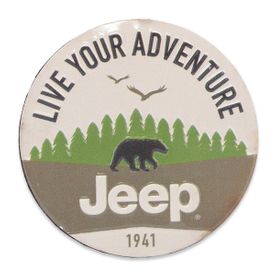 Jeep Adventure Bear Embossed Tin Decorative Sign - Toolbox Refrigerator Magnet