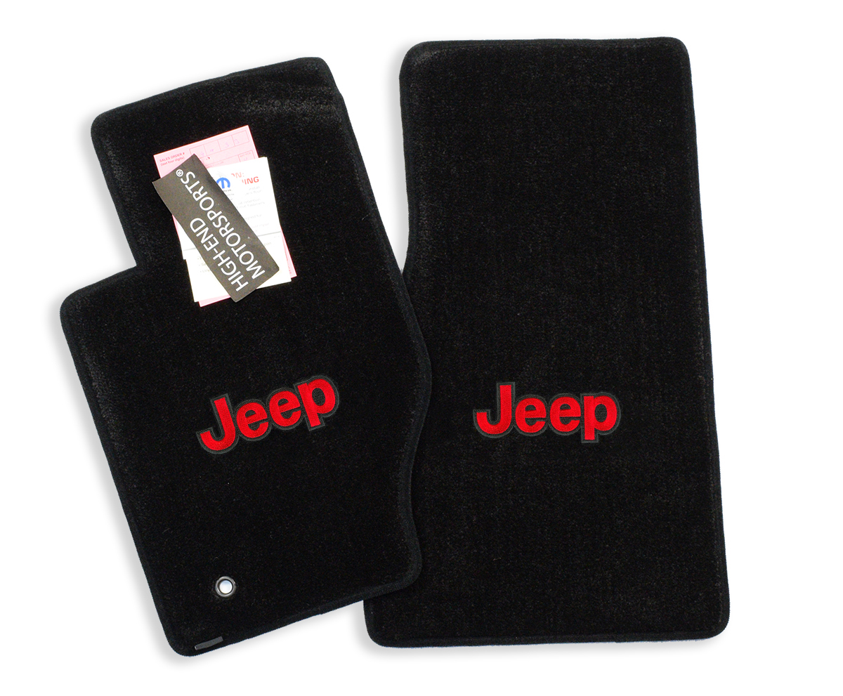 Ultimat Floor Mats For Jeep Grand Cherokee SRT 2016-2024 – 32oz Premium Carpet With 4 Logos