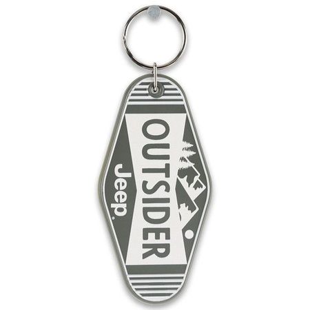 Jeep Grey Outsider Hotel Style Keychain