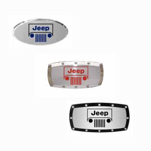 Jeep Grille Logo Engraved Billet Hitch Receiver Cover