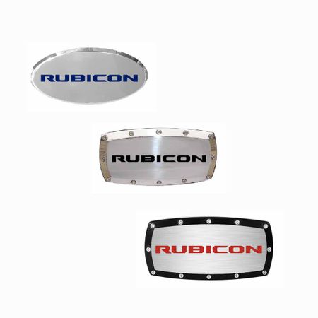 Jeep Gladiator Wrangler Rubicon Logo Engraved Billet Receiver Hitch Cover
