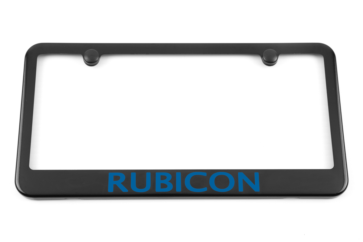 Jeep Rubicon Satin Black License Plate Frame Yellow