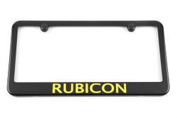 Jeep Rubicon Satin Black License Plate Frame - Yellow