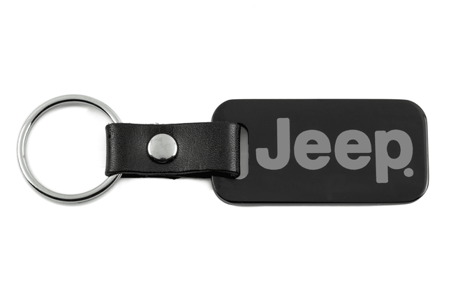 Jeep Satin Black Key Chain Fob - Grey