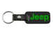 Jeep Satin Black Key Chain Fob - White