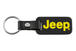 Jeep Satin Black Key Chain Fob - White