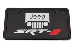 Jeep SRT8 Satin-Black License Plate Tag and Black Frame