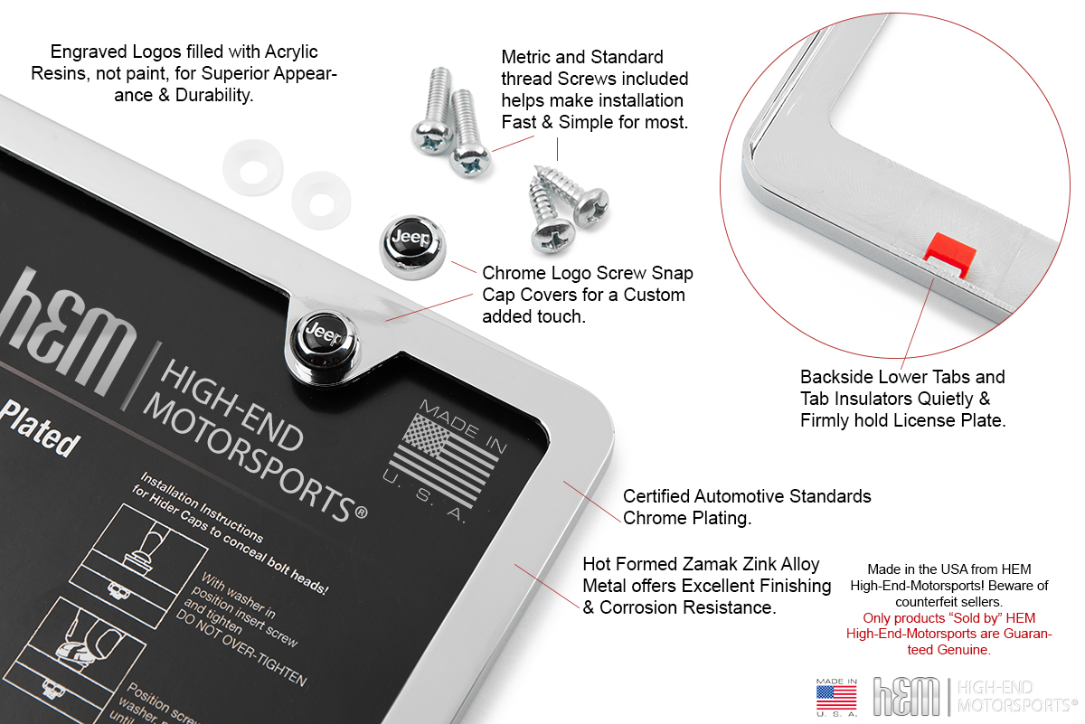 Jeep Wrangler Chrome License Plate Frame