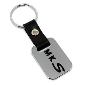 Lincoln MKS Chrome Leather Strap Key Chain / Fob