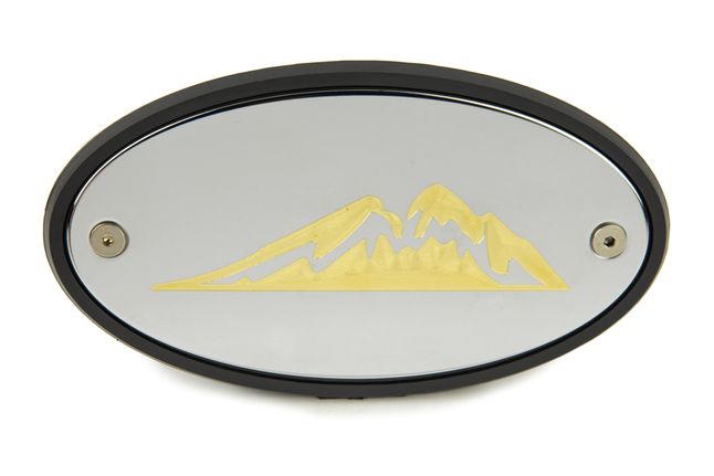 Mountain Chrome Receiver Hitch Cover - Gold Engraving